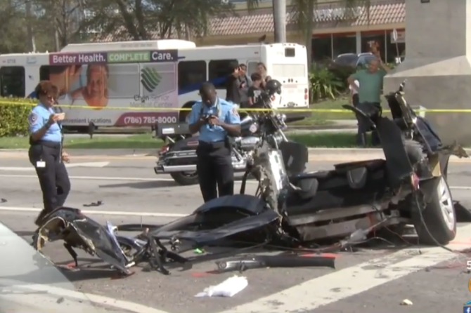 Tesla Model X rear wheels crash