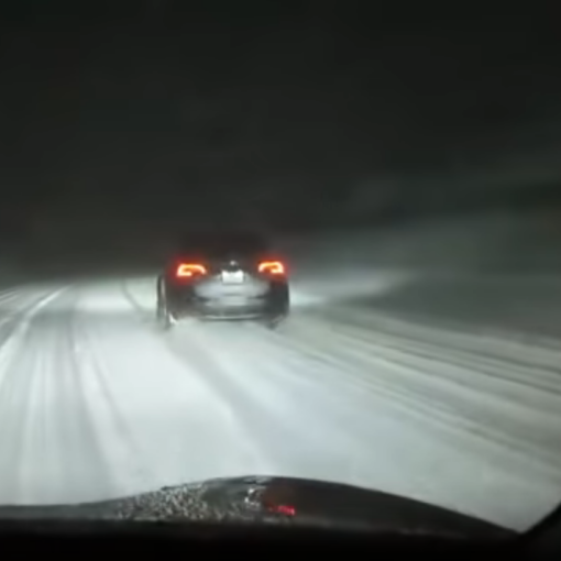 Tesla Model Y in the snow