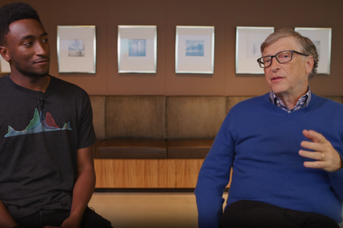 Marques Brownlee Bill Gates interview Tesla Porsche