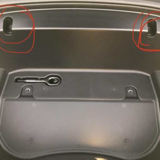 Model 3 frunk hooks missing