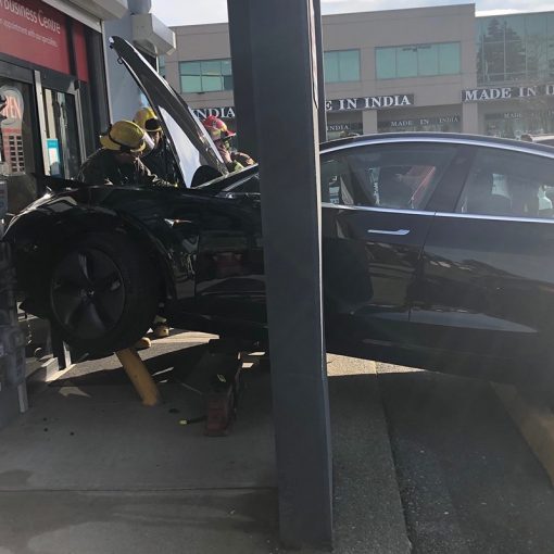 Tesla Model 3 crash Surrey BC