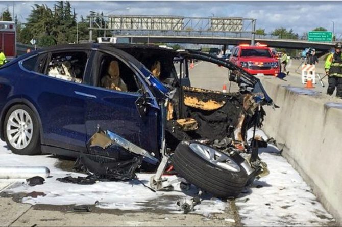 Tesla Model X crash California