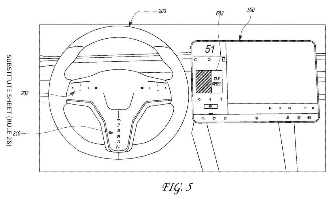 Tesla steering wheel patent