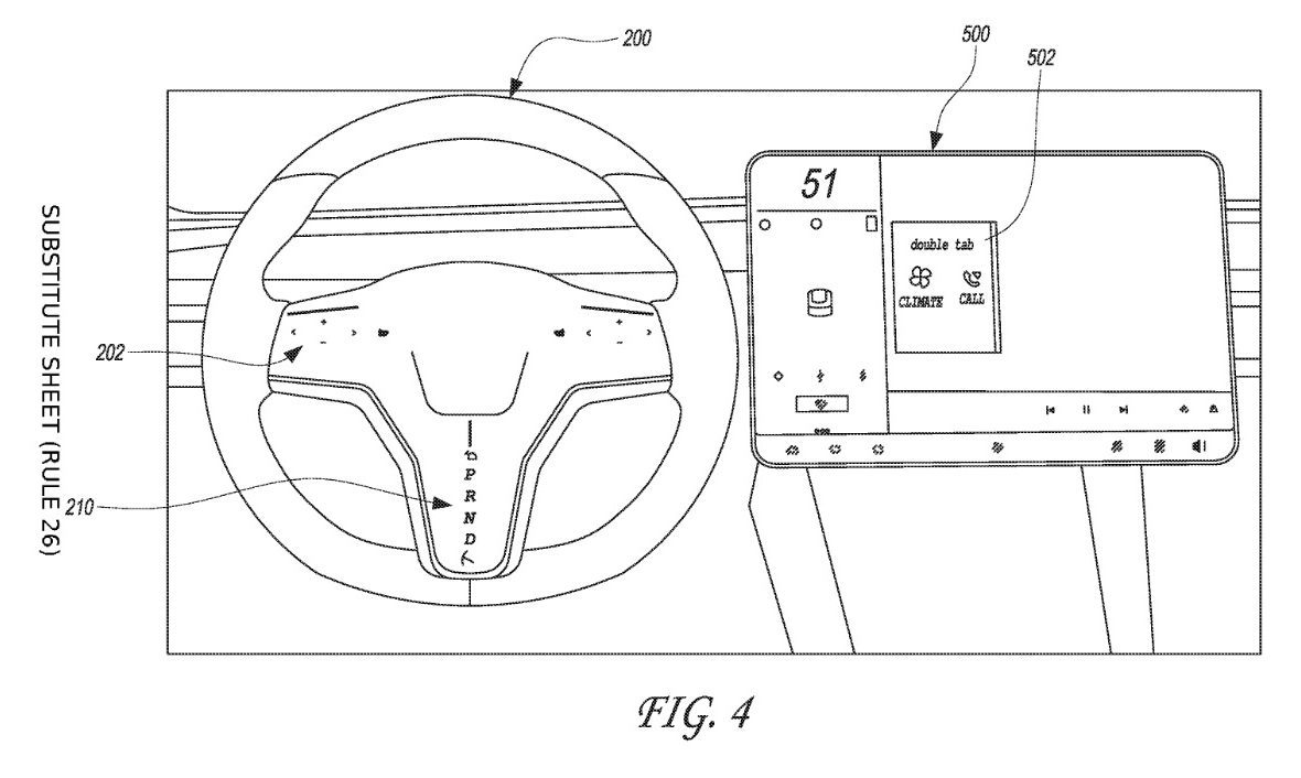 Tesla steering wheel patent