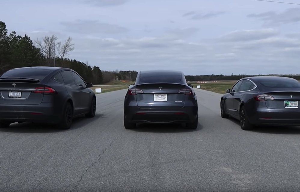 Model X Model Y Model 3 drag race