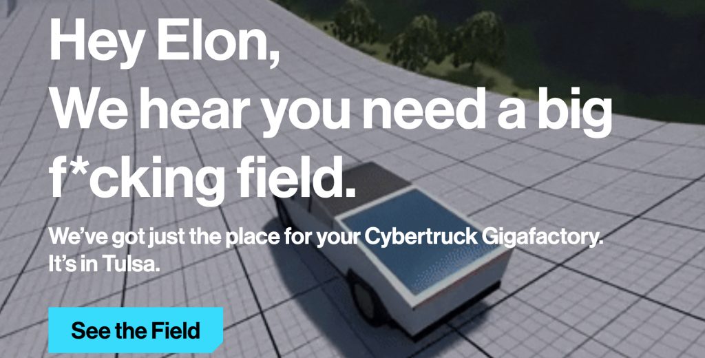 Tesla Cybertruck big fucking field