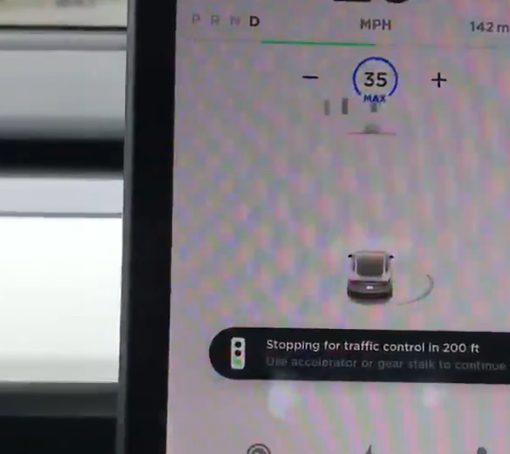 Tesla Model 3 stop lights