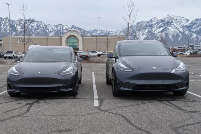 Tesla Model Y Model 3 front
