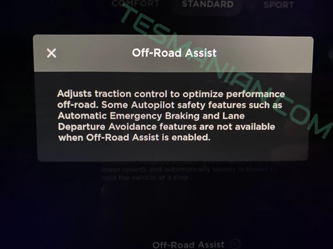 Tesla Model Y Off-Road Assist