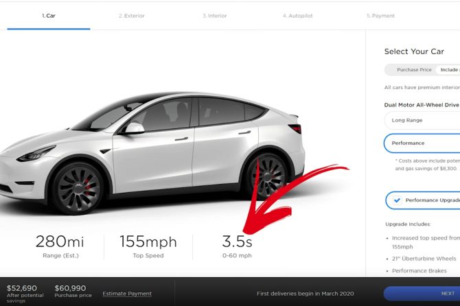 Tesla Model Y Performance stats