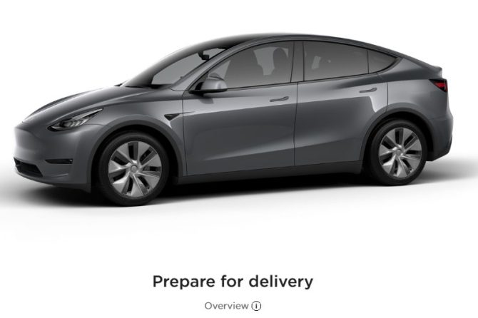 Tesla Model Y Prepare for Delivery