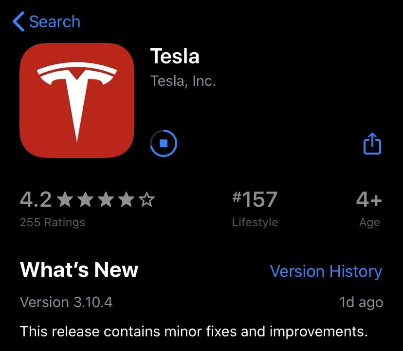 Tesla V3 10 4 Mobile App