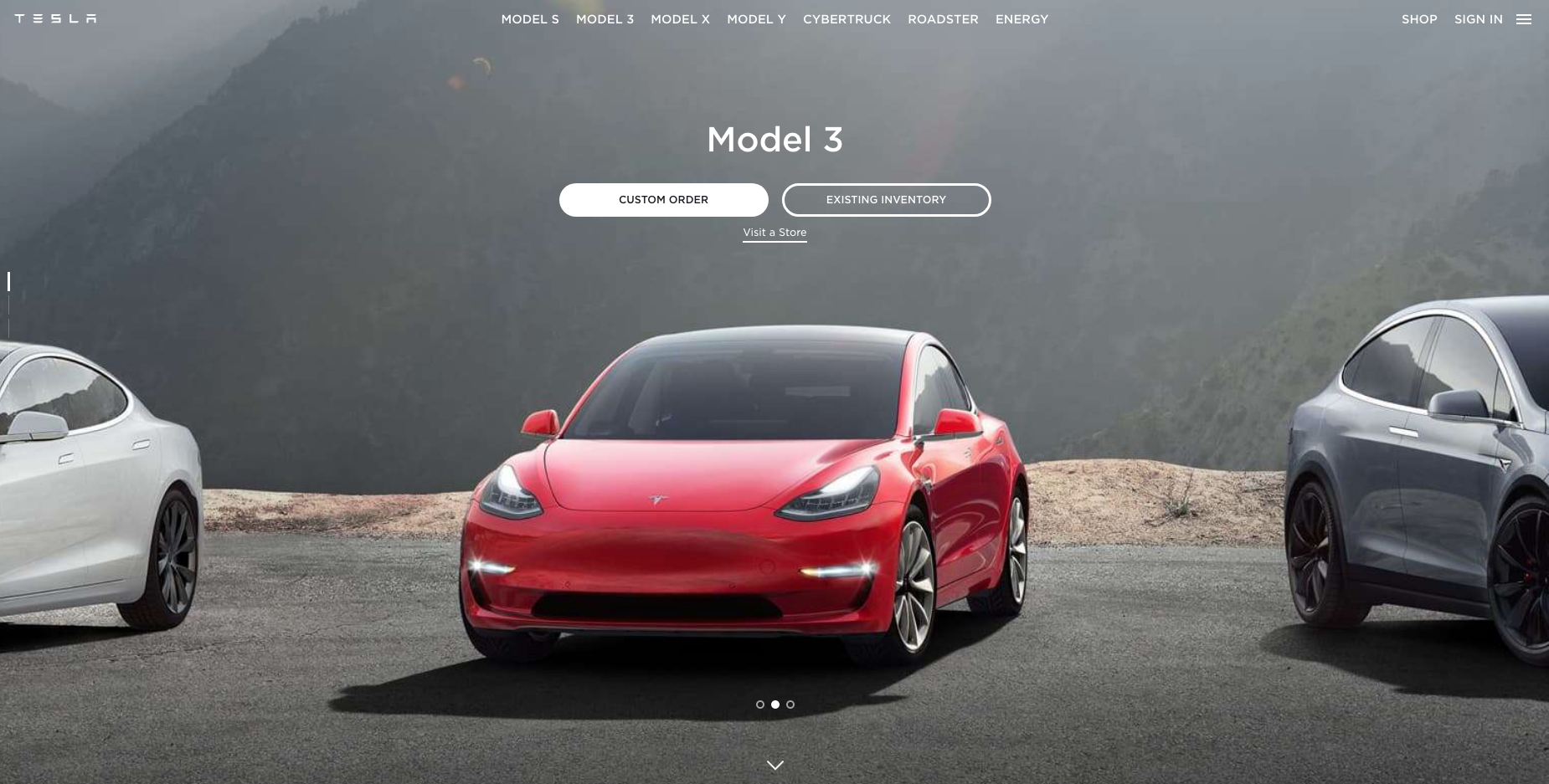 Tesla website