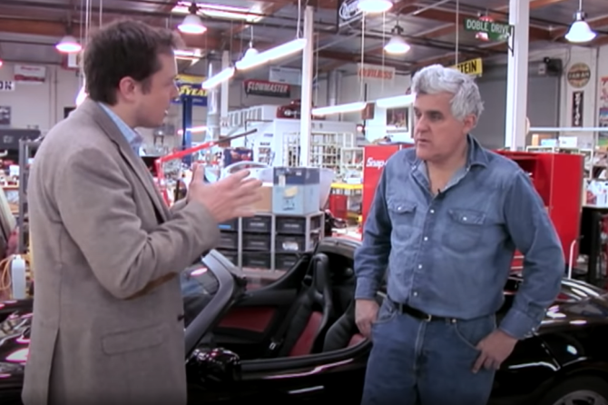Elon Musk Jay Leno Tesla Roadster