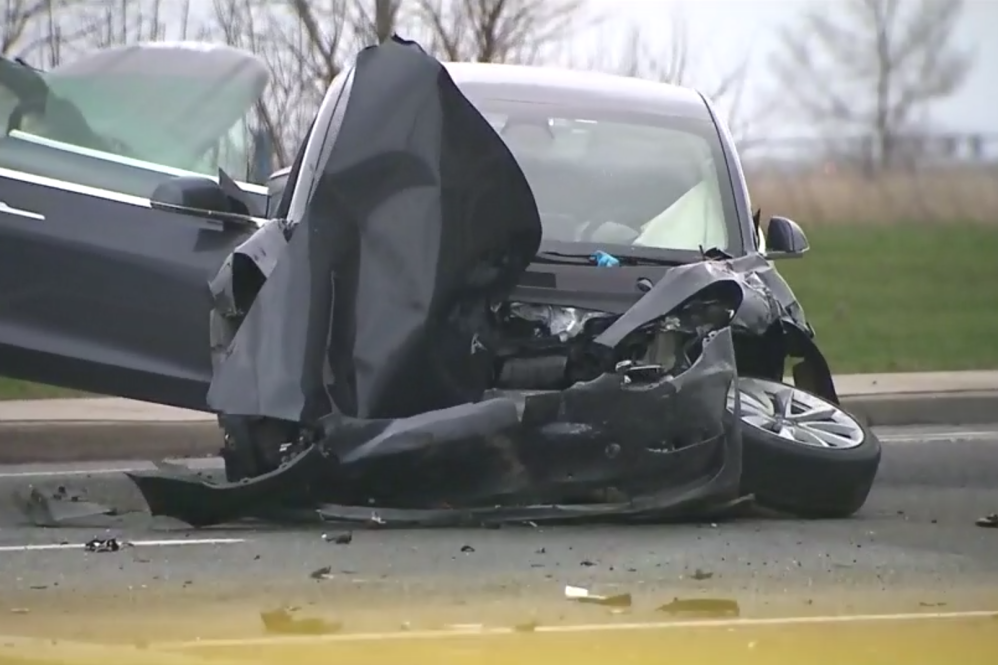 Tesla Model 3 crash Ontario