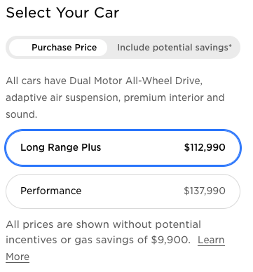 Tesla Model S after price increase Canada