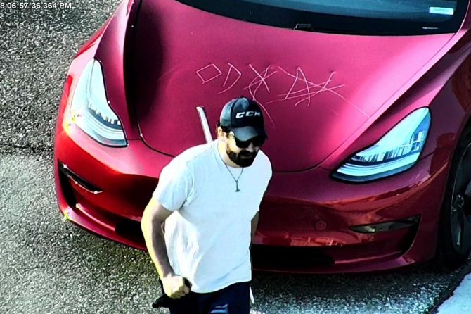 Tesla vandal Oakland California