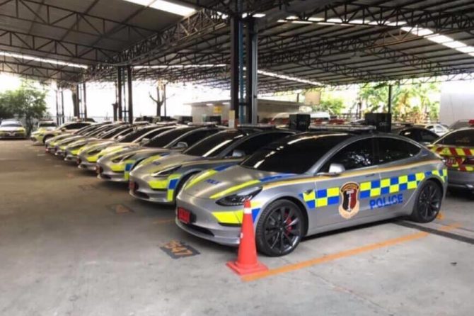 Thai Police Tesla Model 3 fleet