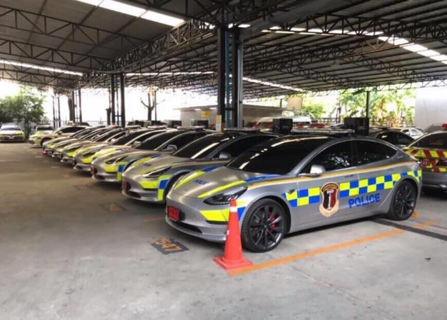 Thai Police Tesla Model 3 fleet Thai Police Tesla Model 3 fleet