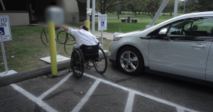 Wheelchair EV charging station
