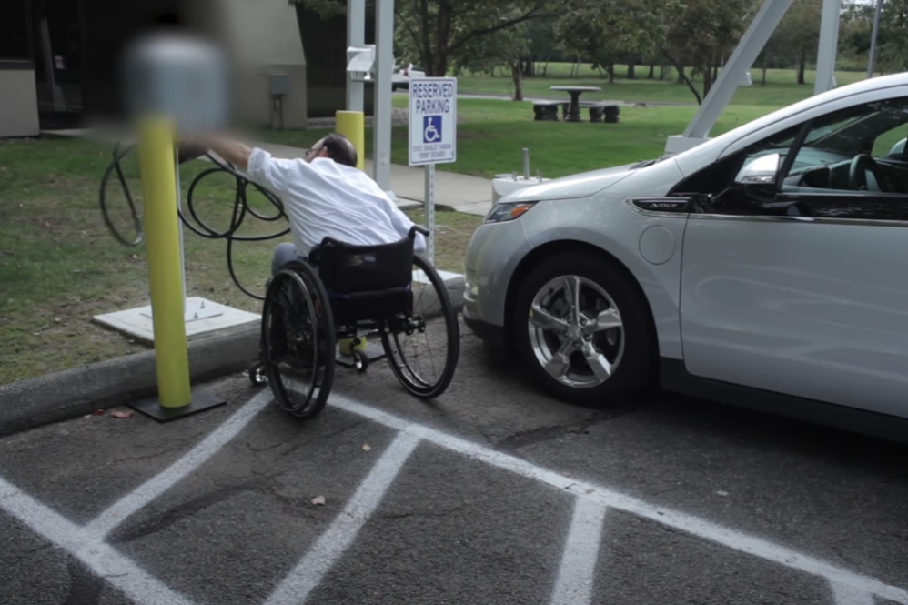 Wheelchair EV charging station
