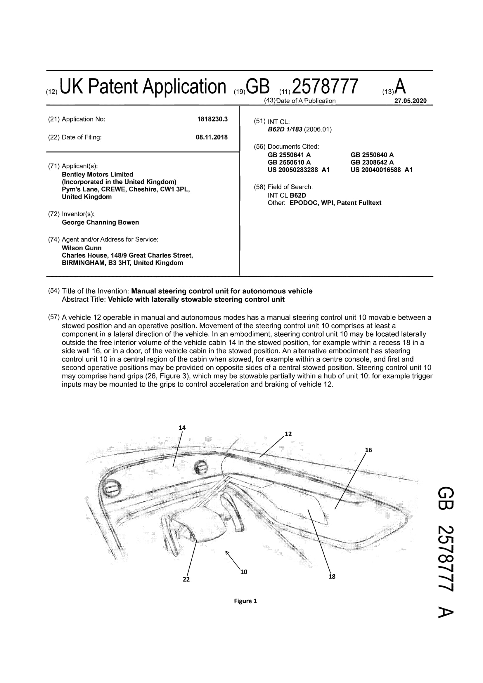 Bentley-autonomous-vehicle-steering-control-GB2578777A-08