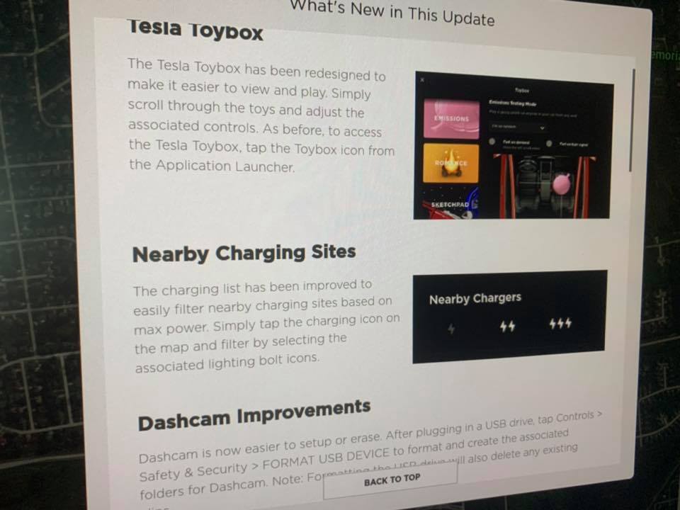Tesla 2020 16 software update release notes