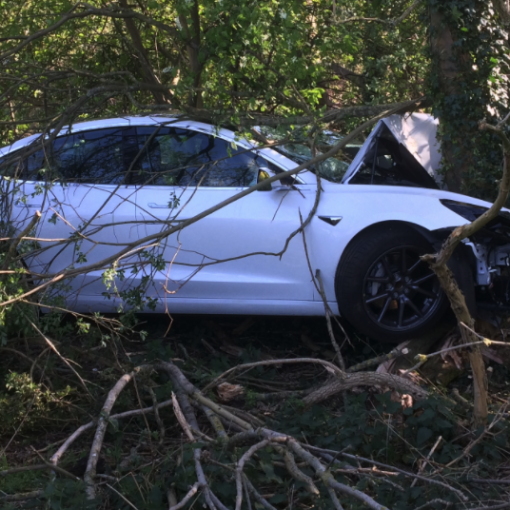 Tesla Model 3 crash into tree 4
