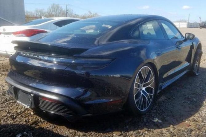 Wrecked Porsche Taycan