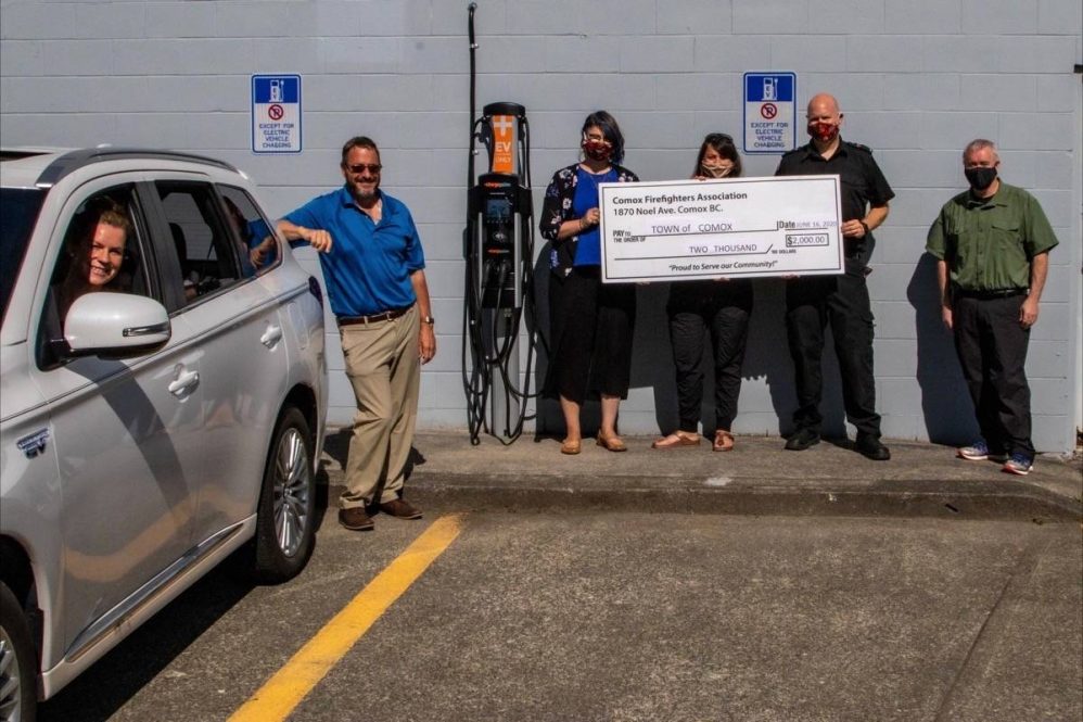 Comox Firefighers Assoc EV charger donation