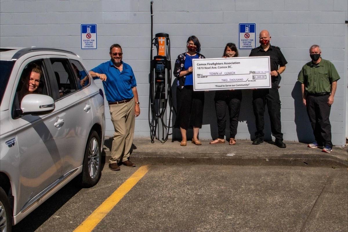 Comox Firefighers Assoc EV charger donation Comox Firefighers Assoc EV charger donation
