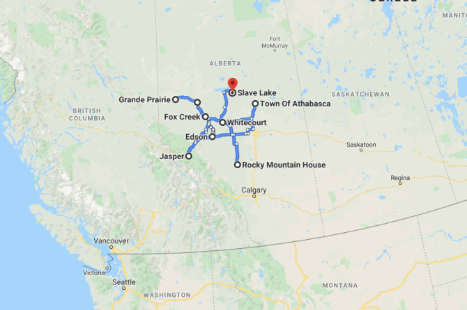 Northwest Alberta EV charging network