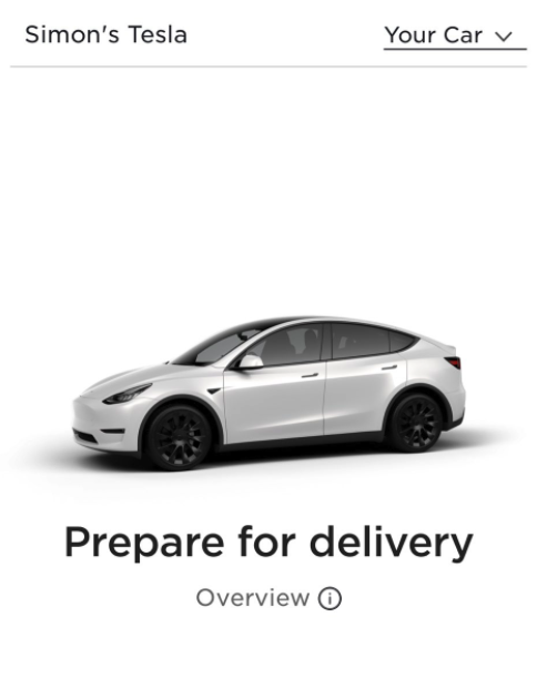 Simon's Tesla Model Y order