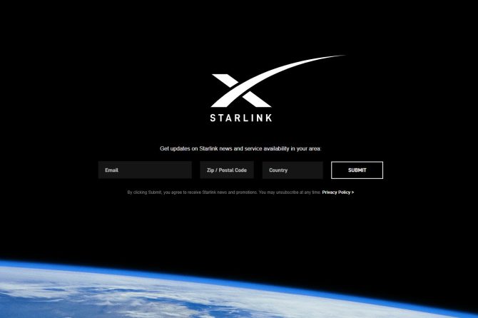 SpaceX Starlink website