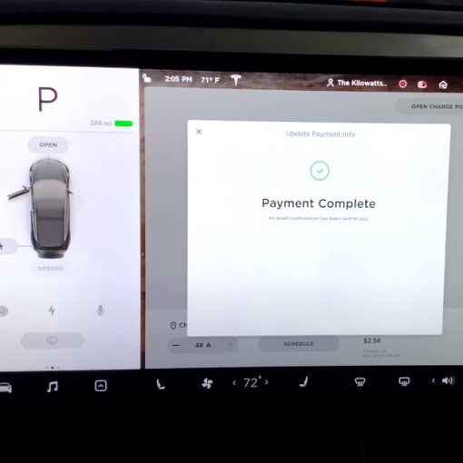 Supercharger payment screen