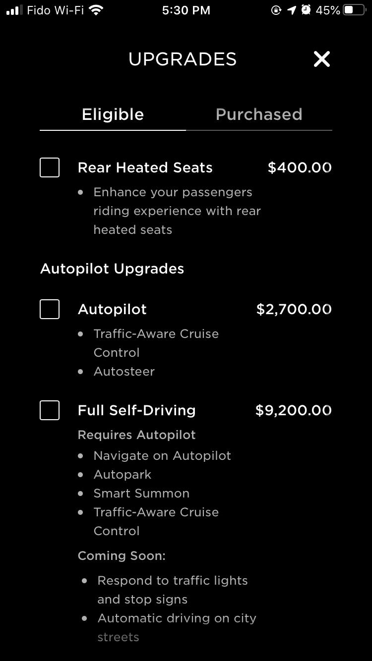Tesla Basic Autopilot upgrade Canada