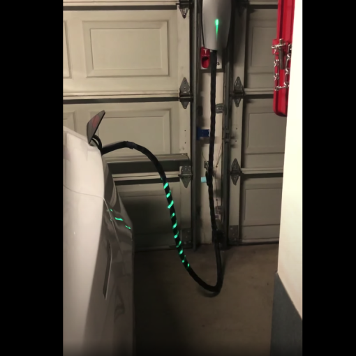 Tesla charging cable with LED lights