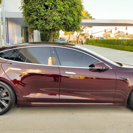 Crimson Red Tesla colour corrected