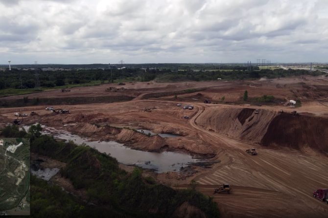 Giga Texas construction drone