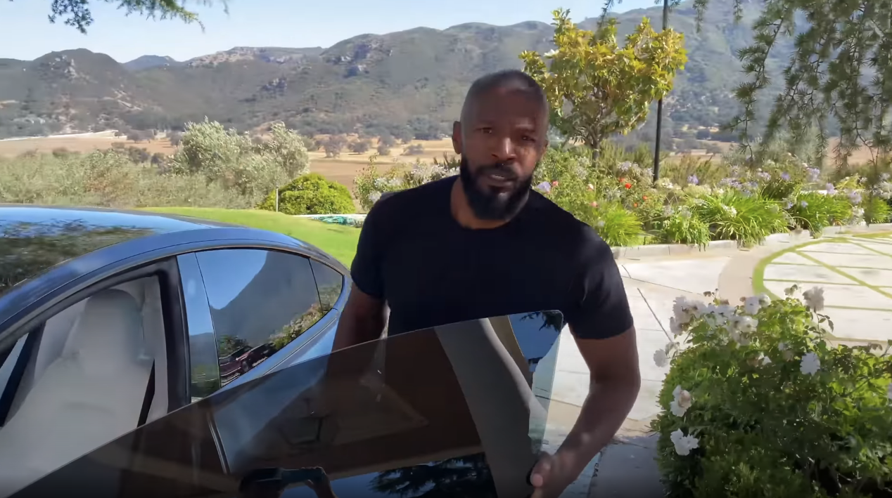 Jamie Foxx Gets Behind The Wheel Of A Performance Tesla Model 3 For The 