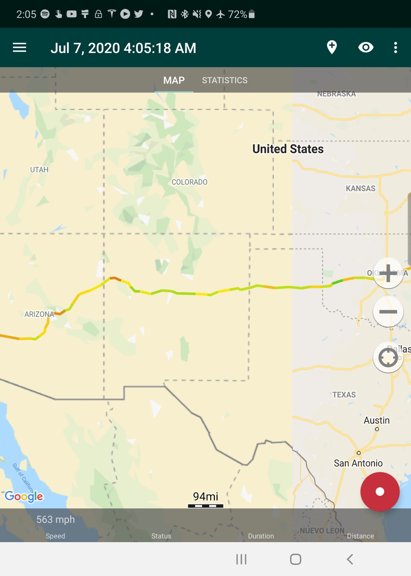 Kilowatts Cannonball stats