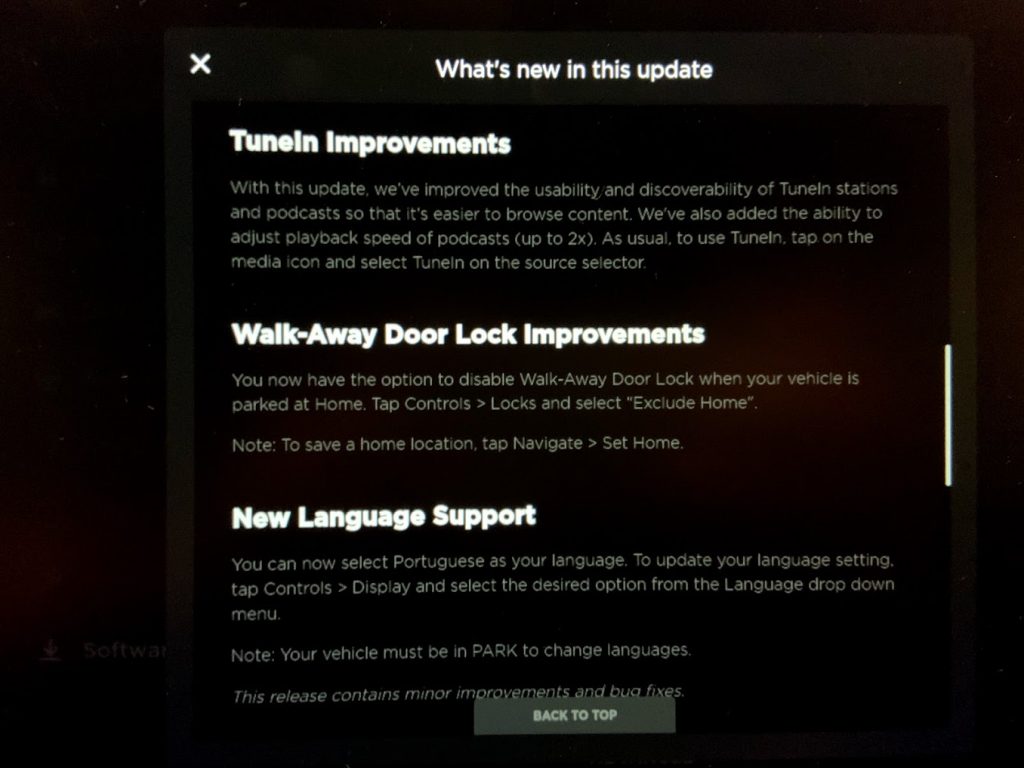 Tesla 2020.24.6.3 release notes 2