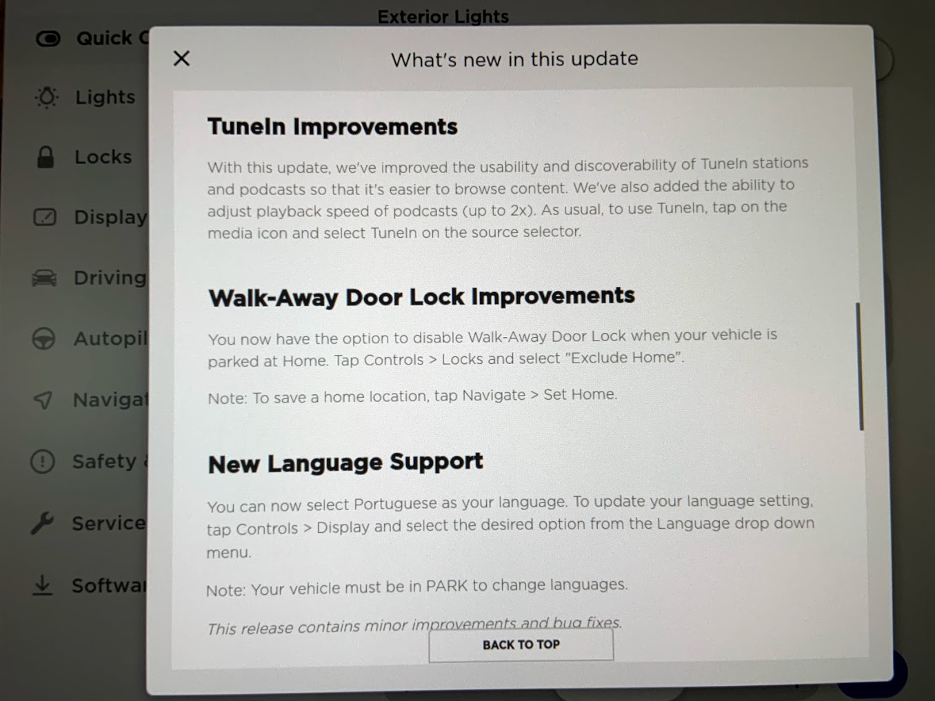 Tesla 2020.24.6.9 software update release notes 3