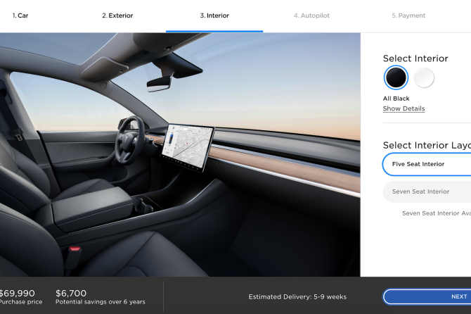 Tesla Model Y interior Design Studio