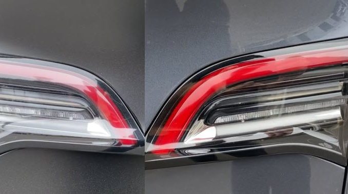 New Tesla Model Y taillights comparison