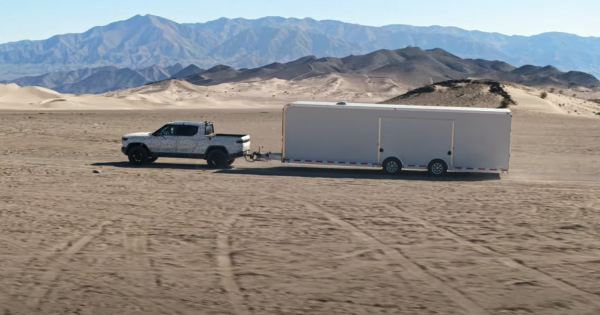 Rivian R1T towing