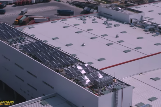 Tesla Giga Shanghai solar panels