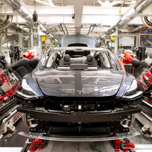 Tesla Model 3 on manufacturing line