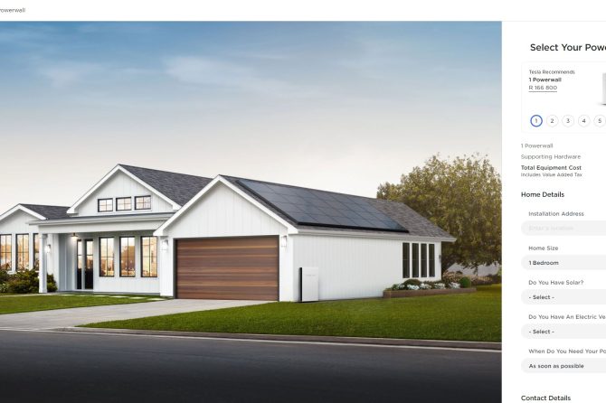 Tesla Powerwall South Africa page