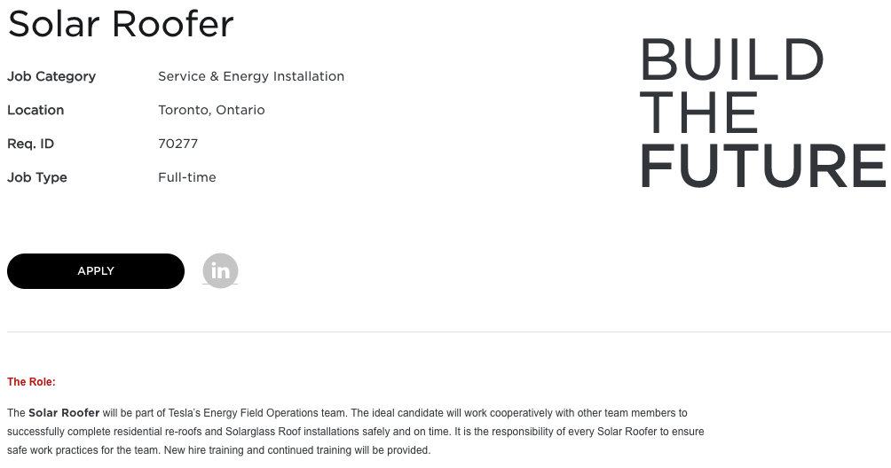 Tesla Solar Roofer Canada